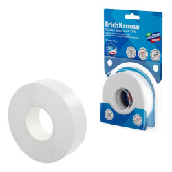 ErichKrause Cinta Adhesiva de Doble Cara - Espuma - Soporta hasta 8kg/m2 - 1mm de Grosor - 24mm de Ancho - 5 Metros - Alta