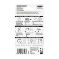 Command Mini Pack de 3 Ganchos - 3 Tiras Adhesivas - Soportan hasta 225G - Color Blanco