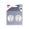 3M Pack de 2 Ganchos Adhesivos Ovalados - Formato M - Soporta hasta 0.6kg - Color Blanco