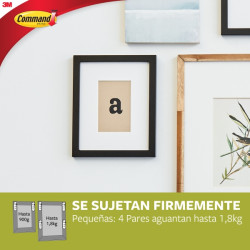 Command Pack de 4 Tiras para Colgar Cuadros - Talla S - Soporta hasta 1.8kg - Color Blanco