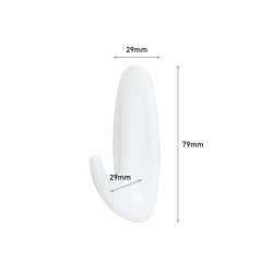 Command Pack de 2 Ganchos Medianos para Aseo - Resistente al Agua - 4 Tiras Adhesivas - Soporta hasta 1.3kg - Color Blanco