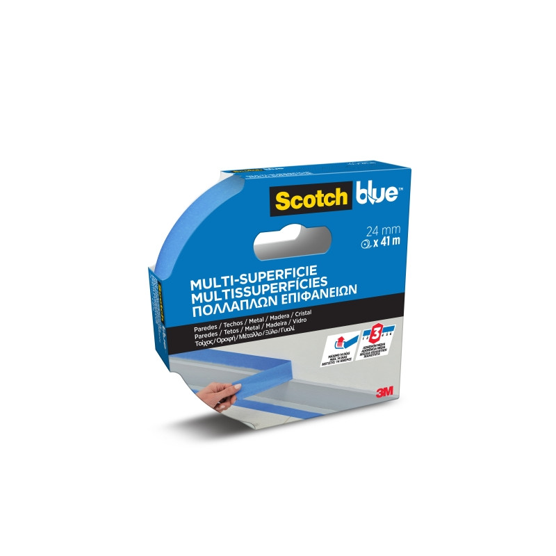Scotchblue Cinta de Enmascarar - 24mm x 41m - 100% PEFC - Multisuperficie - Color Azul