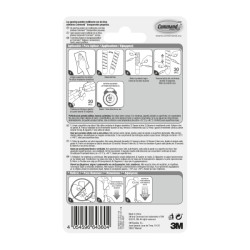 Command Pack de 4 Ganchos Compactos - Metalizado - 5 Tiras Adhesivas - Soporta hasta 225G - Talla S - Color Dorado