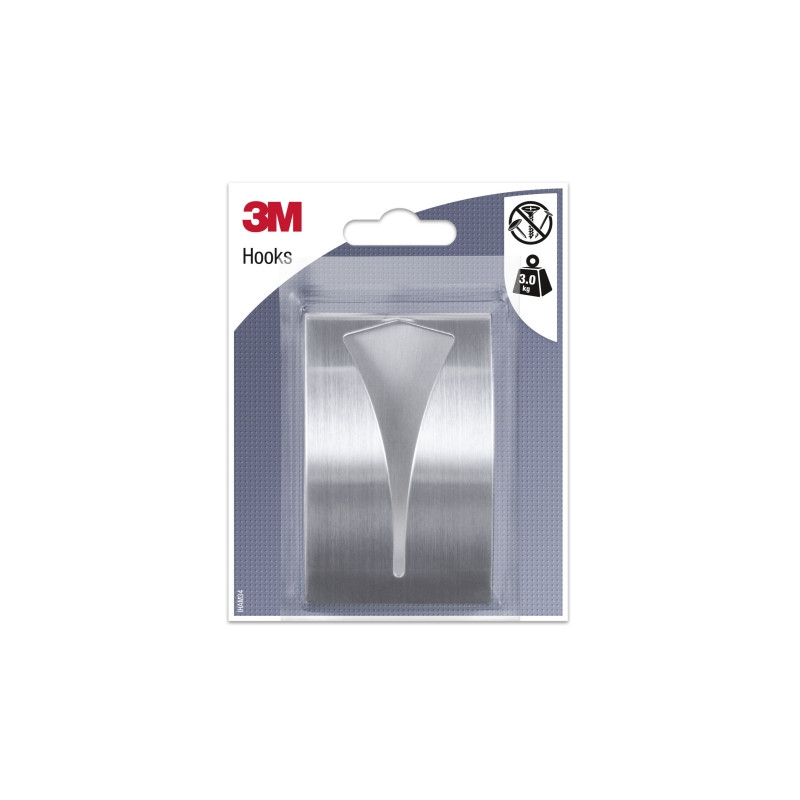3M Gancho Adhesivo Metalico - Soporta hasta 3kg - Color Gris/Titanio