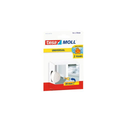 Tesa Moll Umbral Universal Aislante Multiusos 1m x 38mm - Fabricado en Espuma de PVC - Color Blanco