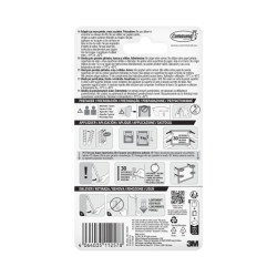 Command Pack de 8 Tiras Adhesivas para Objetos Pesados - 4 Pares XL - Soporta hasta 9kg - Color Blanco