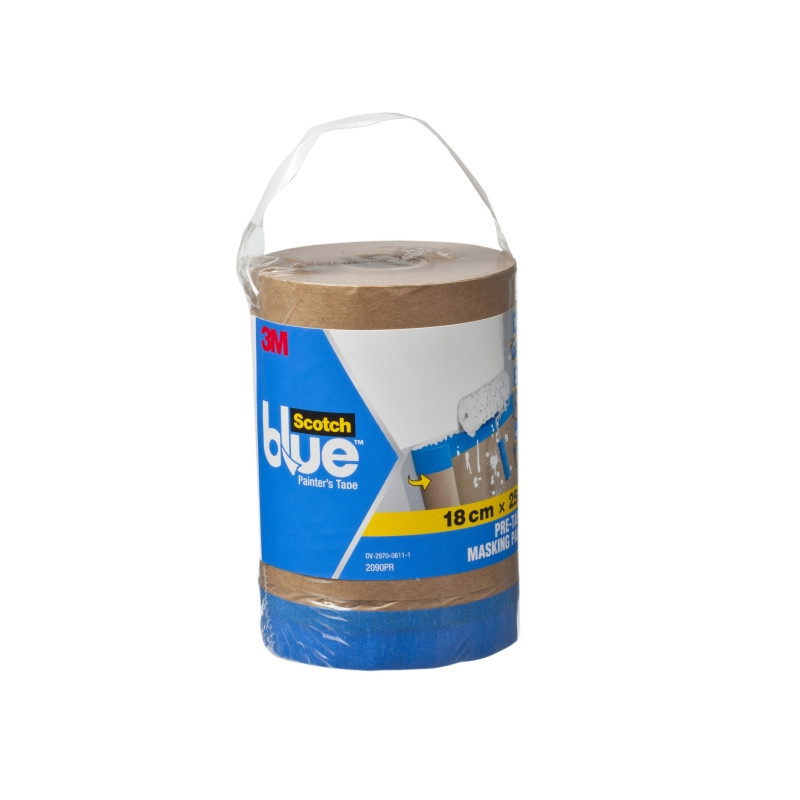 Scotchblue Premium Papel con Cinta de Enmascarar - 180mm x 25m - Color Marron