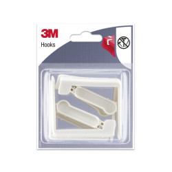3M Pack de 4 Ganchos para Mantel - Cierre Tipo Pinza - Color Blanco
