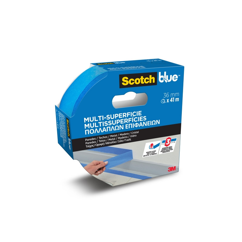 Scotchblue Cinta de Enmascarar - 36mm x 41m - 100% PEFC - Multisuperficie - Color Azul