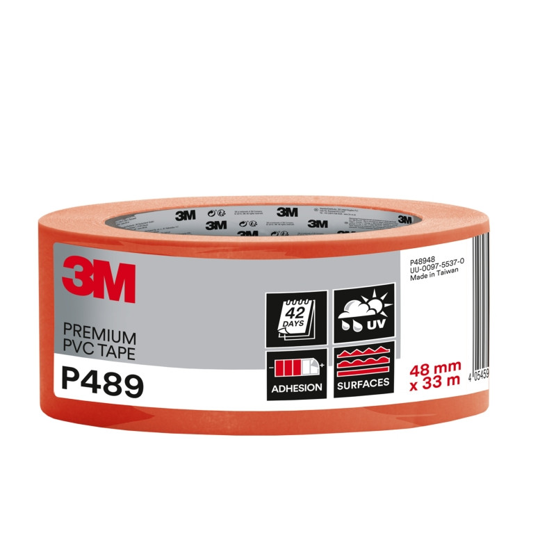 3M Cinta Adhesiva de PVC - 48mm x 33m - Alta Visibilidad - Color Naranja