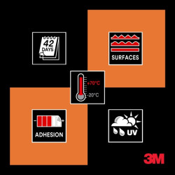 3M Cinta Adhesiva de PVC - 48mm x 33m - Alta Visibilidad - Color Naranja