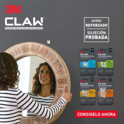 3M Claw Pack de 2 Ganchos de Metal para Paredes de Yeso - Soporta hasta 20 kg - Color Gris/Titanio
