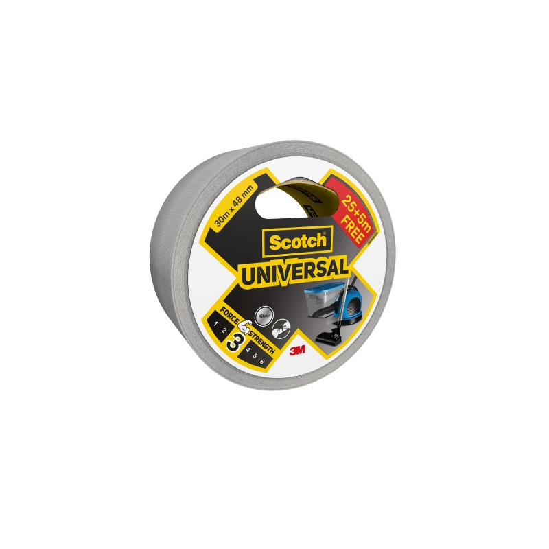 Scotch Universal Cinta Adhesiva Americana - 48mm x 30m - Promocion 25m + 5m Gratis - Color Plata