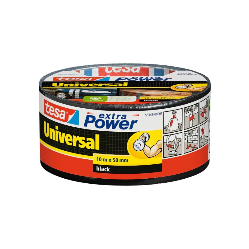 Tesa Extra Power Universal Cinta Adhesiva Americana Multiusos 50mm x 10 Metros - Fuerte Poder de Pegado - Se Rompe Facilmente
