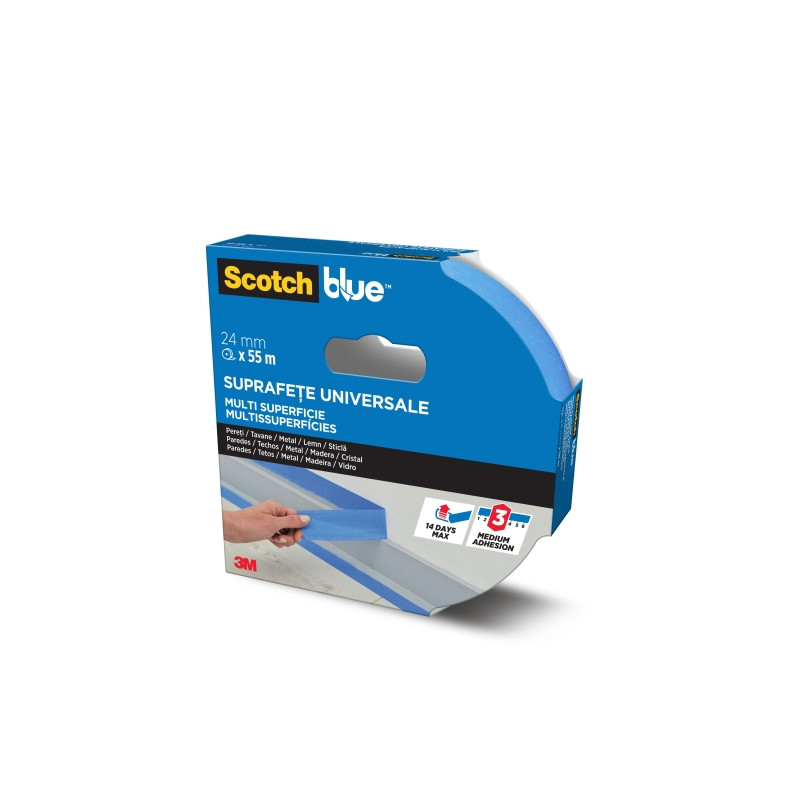 Scotchblue Cinta de Enmascarar - 24mm x 55m - 100% PEFC - Multisuperficie - Color Azul
