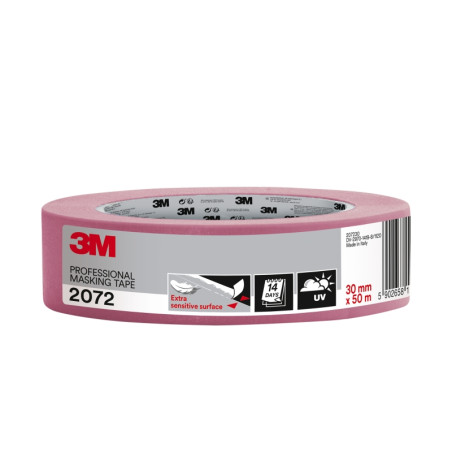 3M Cinta de Enmascarar para Superficies Delicadas - 30mm x 50m - Color Rosa