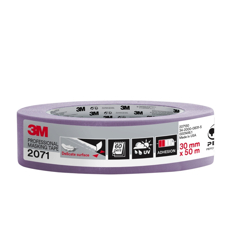 3M Cinta de Enmascarar para Superficies Delicadas - 30mm x 50m - 70% PEFC - Color Lavanda