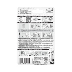 Command Gancho para Objetos Pesados - 3 Tiras Adhesivas - Extragrande - Soporta hasta 6.8kg - Color Blanco