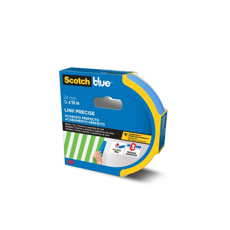 Scotchblue Cinta de Enmascarar para Lineas Precisas - 24mm x 55m - 100% PEFC - Color Azul