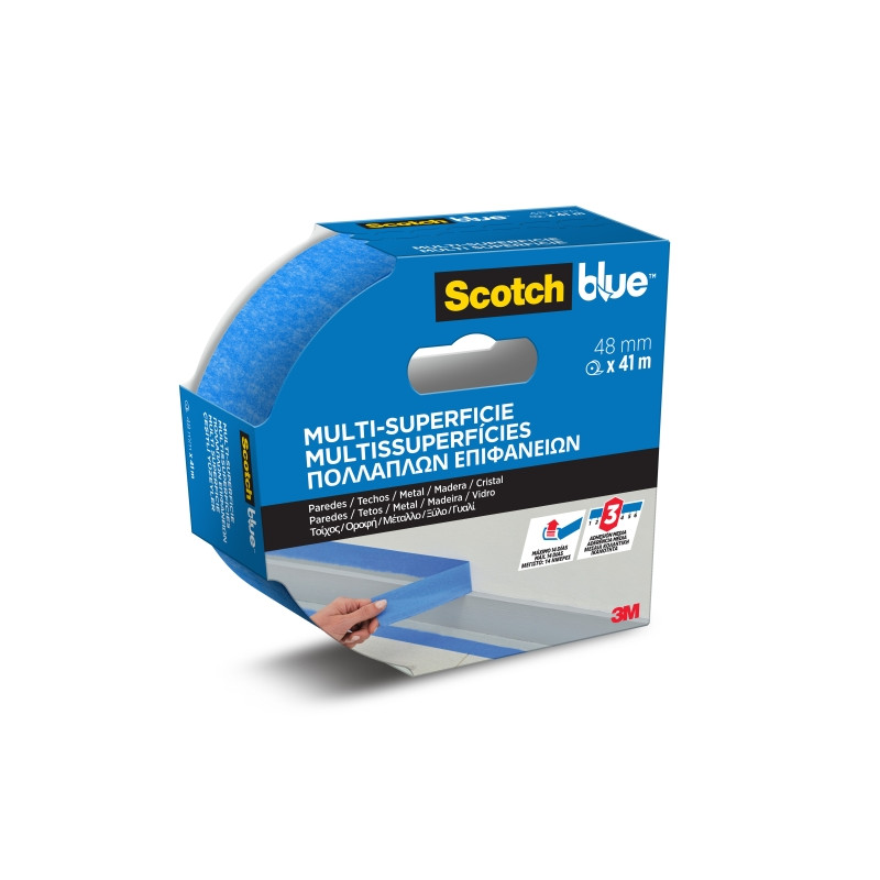 Scotchblue Cinta de Enmascarar - 48mm x 41m - 100% PEFC - Multisuperficie - Color Azul