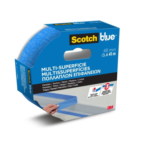 Scotchblue Cinta de Enmascarar - 48mm x 41m - 100% PEFC - Multisuperficie - Color Azul