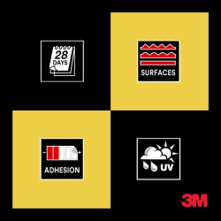 3M Cinta Adhesiva de PVC - 50mm x 33M - Alta Visibilidad - Color Amarillo