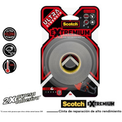 Scotch Extremium Cinta Adhesiva Americana - 24mm x 10m - Color Negro
