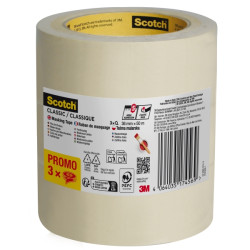 Scotch Classic Cinta de Enmascarar - 36mm x 50m - 70% PEFC - Color Blanco