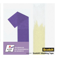 Scotch Cinta de Enmascarar para Superficies Delicadas - 24mm x 55m - 100% PEFC - Color Morado