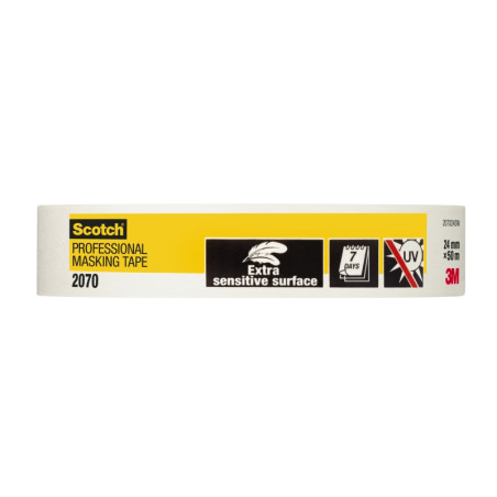 3M Cinta de Enmascarar para Superficies Delicadas - 25mm x 50m - Color Blanco