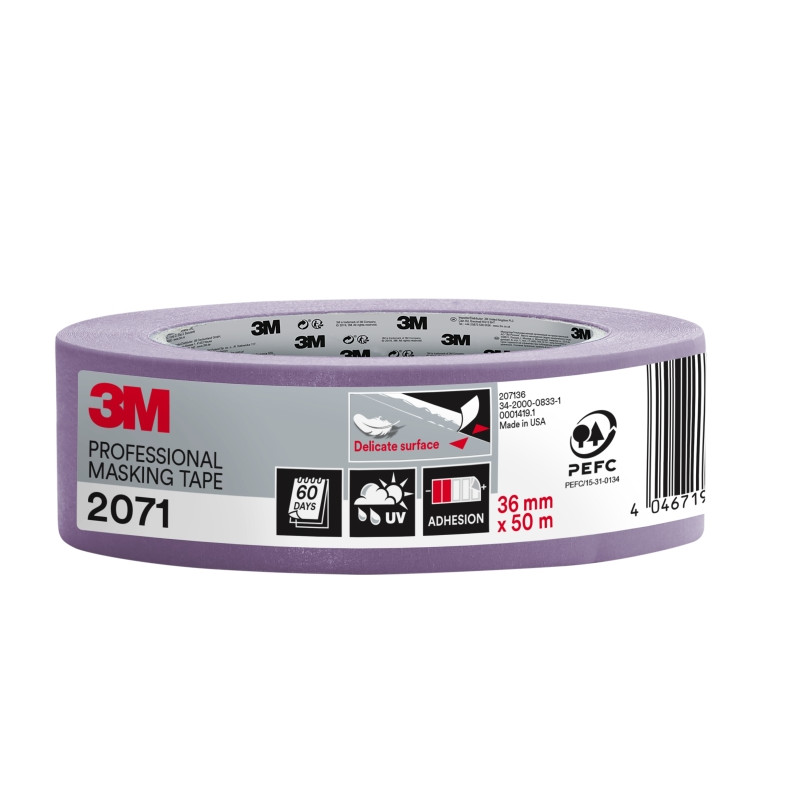 3M Cinta de Enmascarar para Superficies Delicadas - 36mm x 50m - 70% PEFC - Color Lavanda