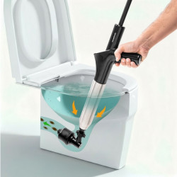 Innovagoods Jetpro Desatascador de Aire Comprimido 5 en 1 con Accesorios - Alta Presion - Acero Inoxidable - Manometro Incluido