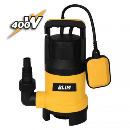 Blim Bomba Sumergible para Aguas Sucias - Potencia 400W - Caudal 10.000L/h - Elevacion 5.5m - Solidos 25mm - IPX8 - Flotador
