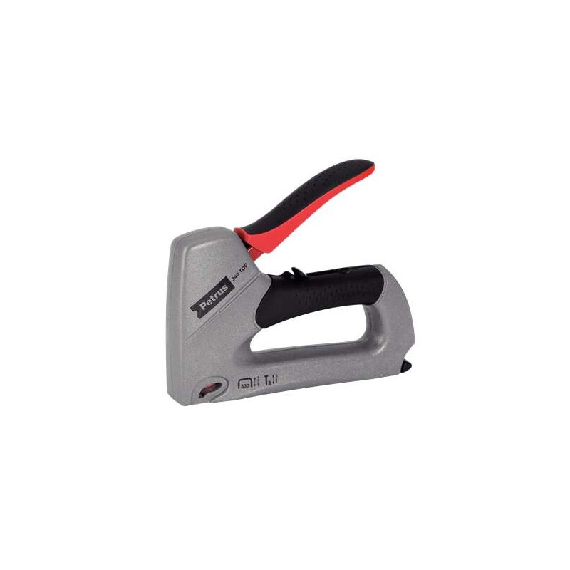 Petrus 340 Top Clavadora/Grapadora Metalica - Para Grapas 530/6 a 14mm y Pins Tipo 8 de 15mm - Ajuste de Potencia - Color