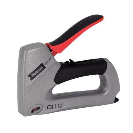 Petrus 340 Top Clavadora/Grapadora Metalica - Para Grapas 530/6 a 14mm y Pins Tipo 8 de 15mm - Ajuste de Potencia - Color