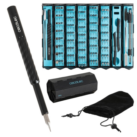 Cecotec PrecissionGyro 300 Infinity Destornillador de Precision - 128 Piezas - Incluye Accesorios - Estuche Plegable con