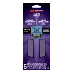3M Pro Grade Precision Faster Pack de 6 Hojas de Lijado - Grano 120 Mediano - 9.31x22.8cm - Rendimiento Superior - Reduccion de