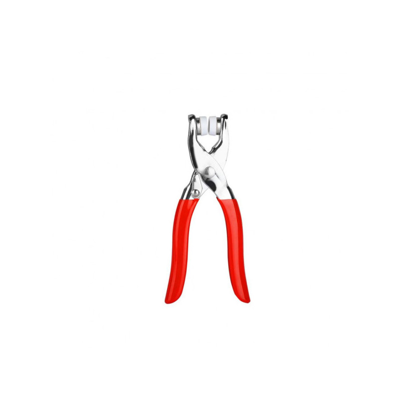 XO TS10 Tenaza Grimpadora y Perforadora - Colocacion de Botones - Accionamiento Manual - Color Rojo