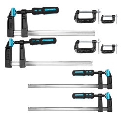 Cecotec StrongComfort 4400 Force Set de Sargentos - 8 Piezas - Incluye Accesorios - Antideslizante - Color Negro y Azul