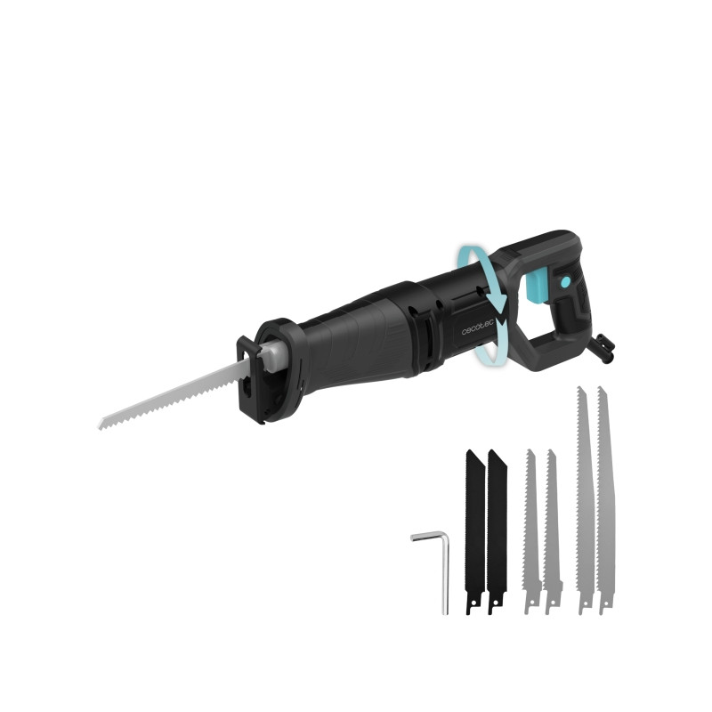 Cecotec Sierra de Sable LongFlex 710 Pro Sierra de Sable - 710W - Corte de 115mm - Recorido 20mm - Incluye 6 Cuchillas - Mango