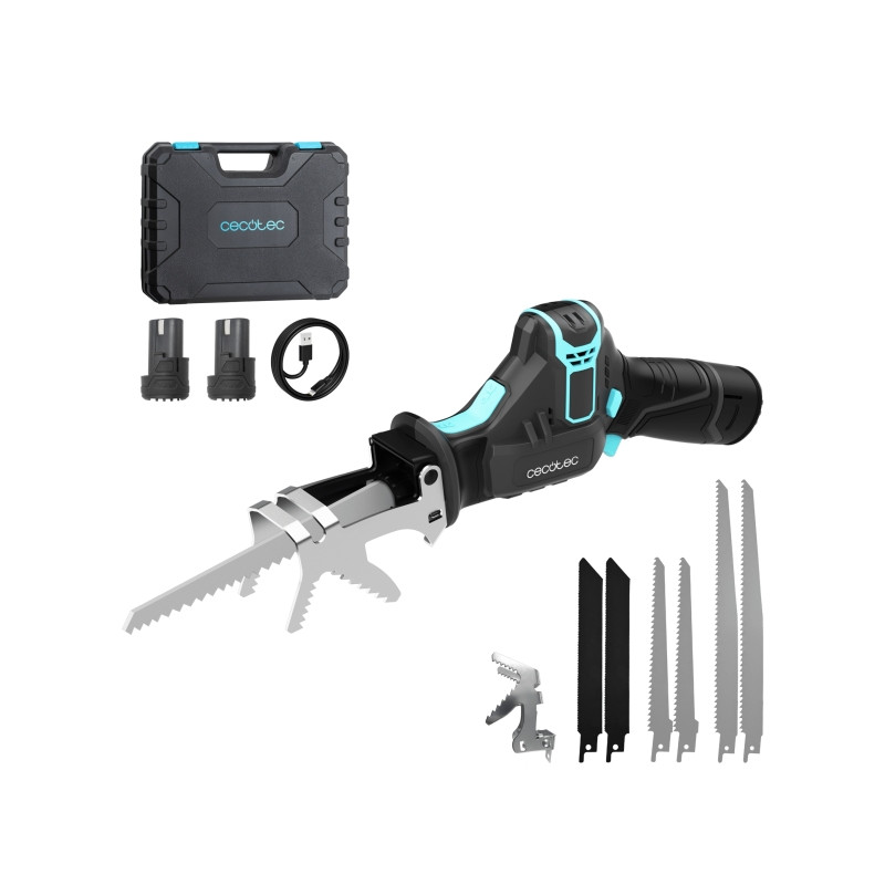 Cecotec Sierra de Sable LongFlex 1200 Home and Garden Sierra de Sable Inalambrica - 550W - 2 Baterias de 12V - Incluye