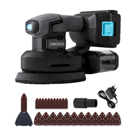 Cecotec PerfectSurface 2120 Delta Lijadora Orbital Inalambrica - Bateria 2.000mAh - 28.000 Vibraciones por Minuto - Incluye