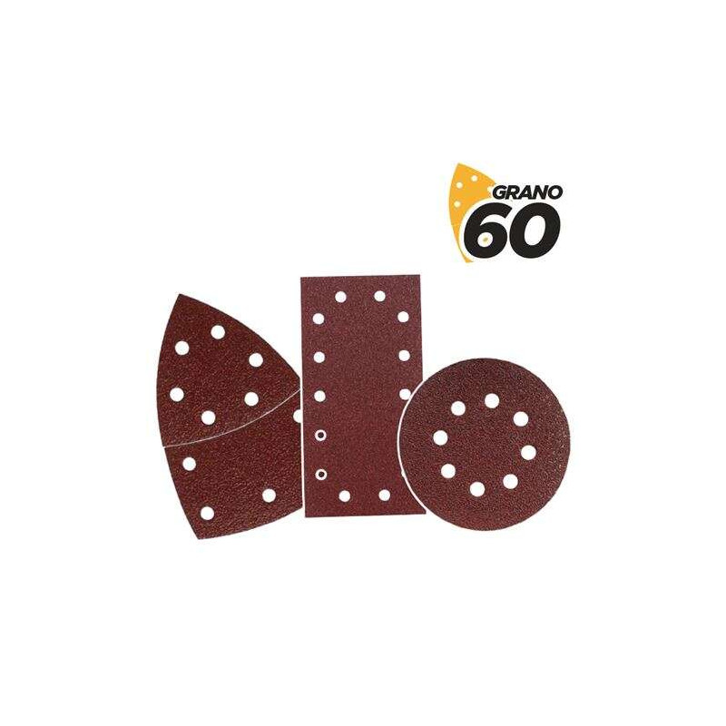 Blim Pack de 9 Lijas con Velcro para Lijadora BL0151 - Grano 60 - 3 Formatos