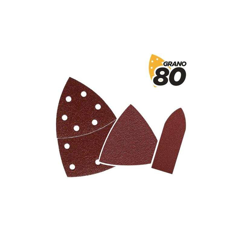 Blim Pack de 9 Lijas con Velcro para Lijadora BL0137 - Grano 80 - 3 Formatos