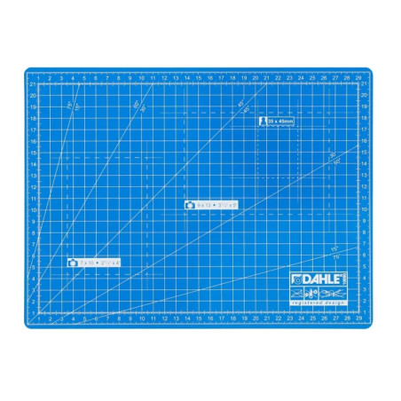 Dahle 10690 Plancha de Corte A4 22x30cm - 5 Capas con Nucleo Resistente al Corte - Lineas de Orientacion - Color Azul