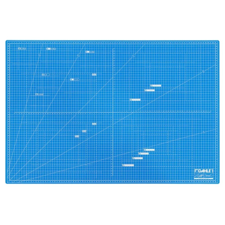 Dahle 10693 Plancha de Corte A1 60x90cm - 5 Capas con Nucleo Resistente al Corte - Lineas de Orientacion - Color Azul