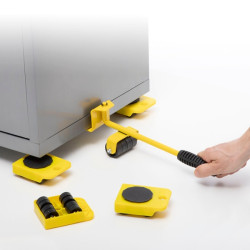 HeavEasy Herramienta de Elevacion y Transporte de Cargas hasta 200kg - Ruedas 360º - Mango Antideslizante - Multifuncion