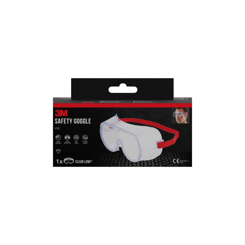 Classic Gafas de Seguridad - Ventilacion Directa - Lente Incolora - Uso con Gafas Graduadas - Goma Ajustable