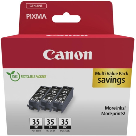 PGI-35BK Multipack de 3 Cartuchos de Tinta Originales Negro CANON - 1509B028