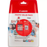 CLI581XL Pack de 4 Cartuchos de Tinta CANON Original - 50 Hojas de Papel Fotografico - 2052C004/2052C006